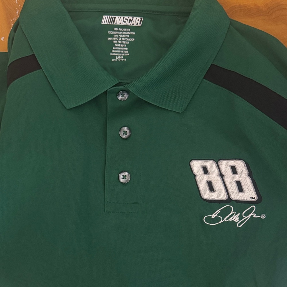 NASCAR Dark Green Polo with Black Accents